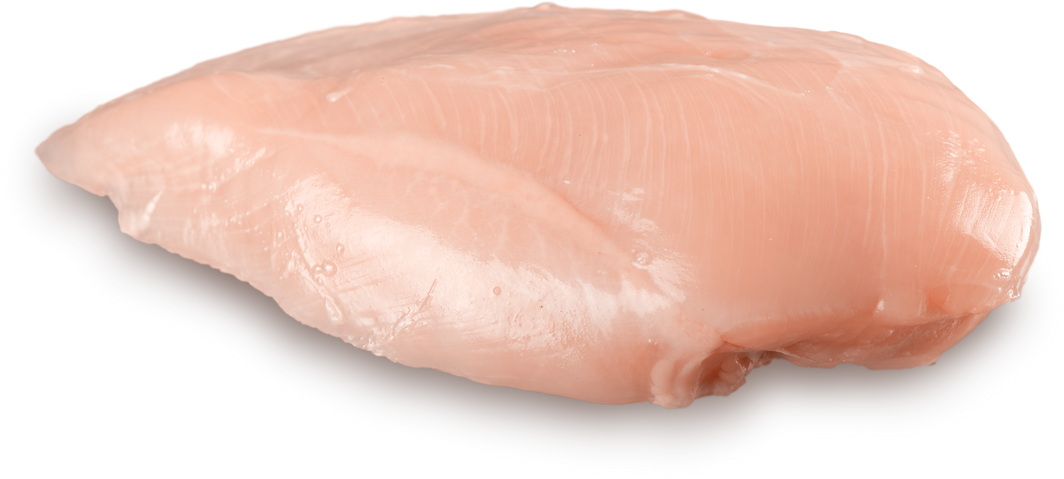 Raw Uncooked Chicken Breast Fillet against White